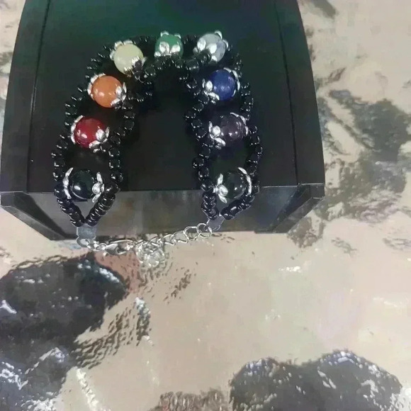 Rainbow Pride Beaded Stone Bracelet - Picture 3 of 8